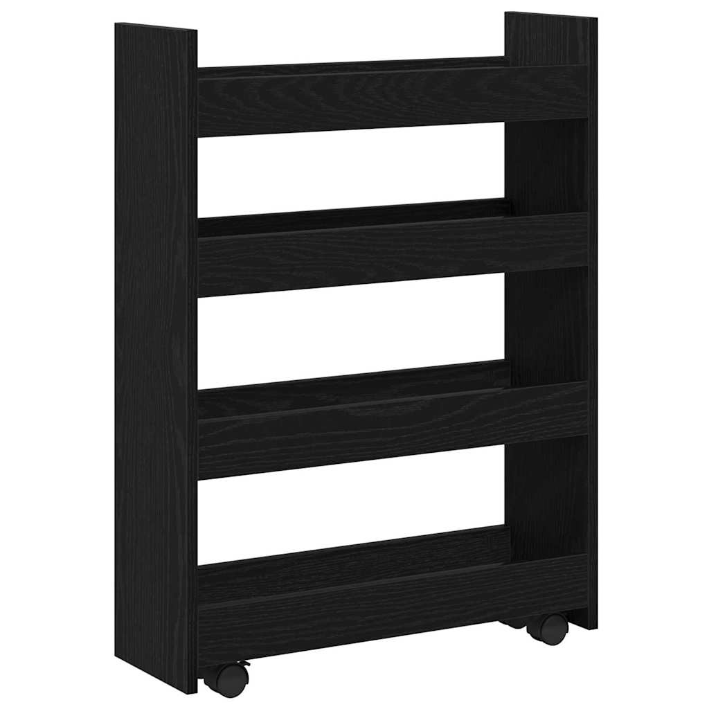 Carro de Almacenamiento Estrecho Roble Negro 60 x 20 x 82 cm