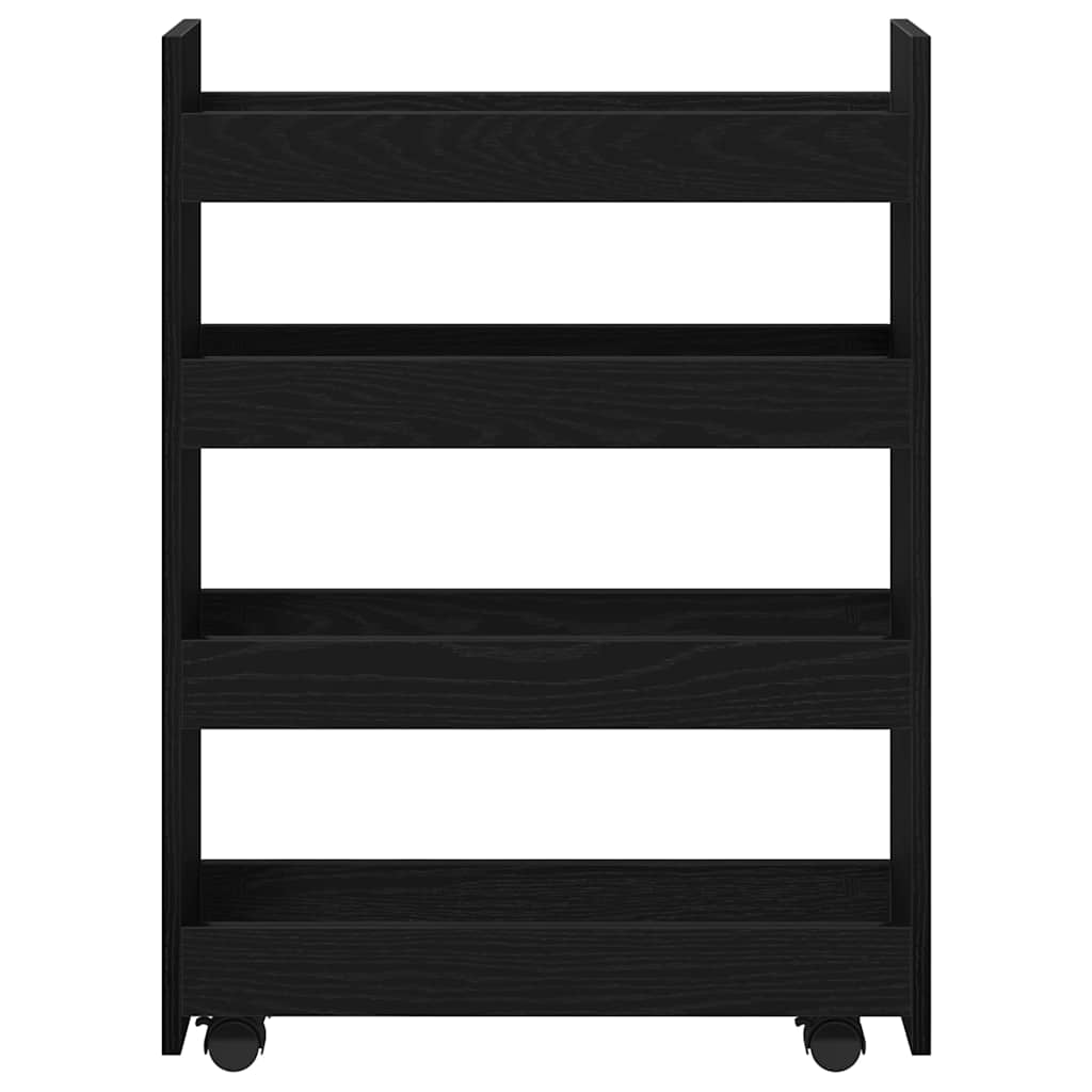 Carro de Almacenamiento Estrecho Roble Negro 60 x 20 x 82 cm