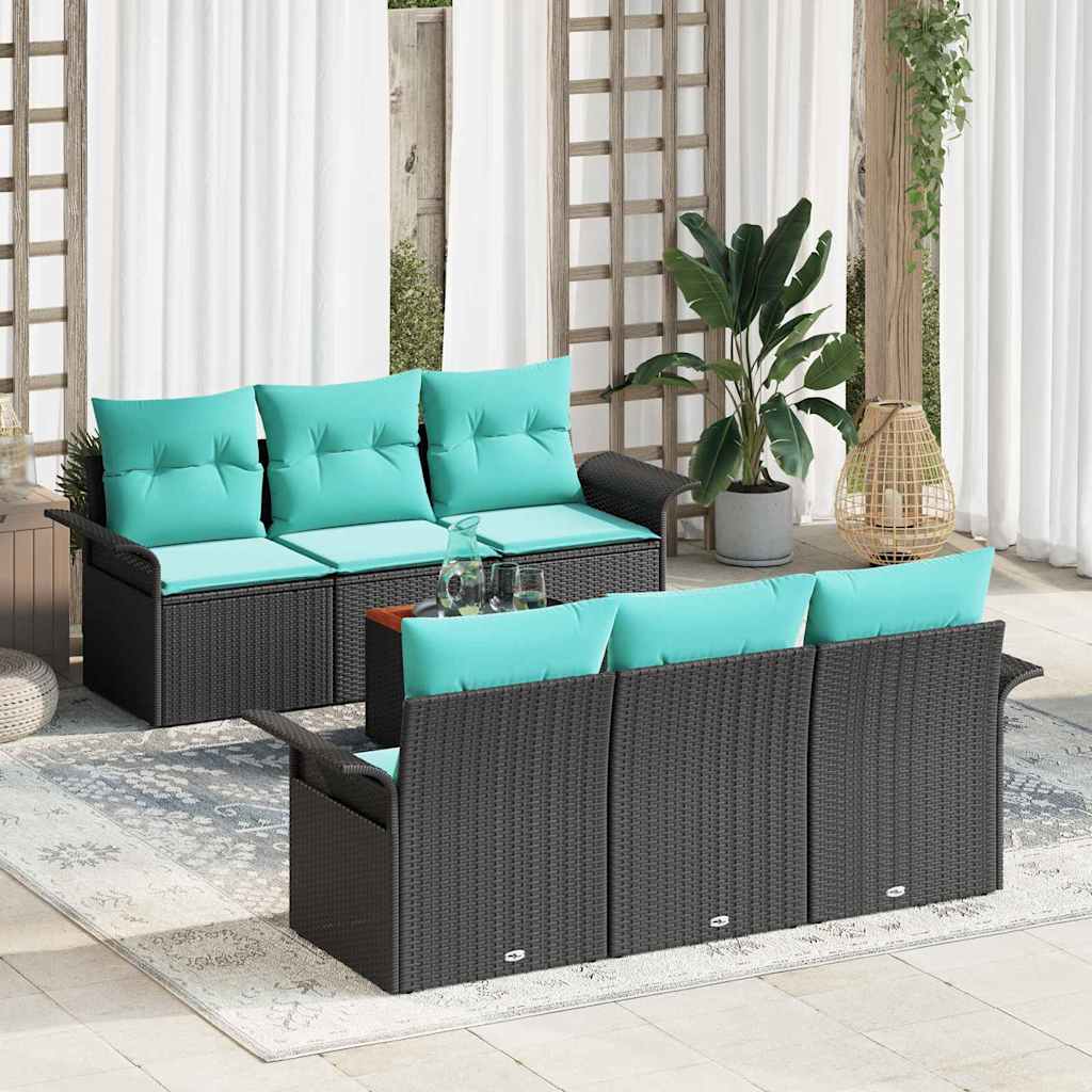 Conjunto de sofás de jardín 7 pcs Gris ratán sintético