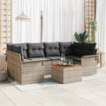 Conjunto de sofás de jardín 7 pcs Gris ratán sintético