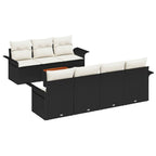 Conjunto de sofás de jardín 8 pcs Negro ratán sintético