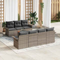 Conjunto de sofás de jardín 8 pcs Gris ratán sintético
