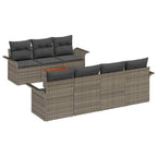 Conjunto de sofás de jardín 8 pcs Gris ratán sintético