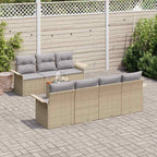 Conjunto de sofás de jardín 8 pcs Beige ratán sintético