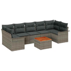 Conjunto de sofás de jardín 8 pcs Gris ratán sintético