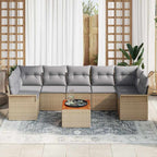 Conjunto de sofás de jardín 8 pcs Beige ratán sintético