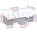 Conjunto de sofás de jardín 8 pcs Beige ratán sintético