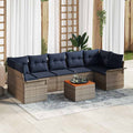 Conjunto de sofás de jardín 8 pcs Gris ratán sintético