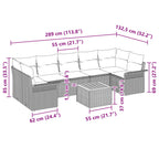 Conjunto de sofás de jardín 8 pcs Gris ratán sintético