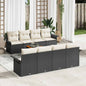 Conjunto de sofás de jardim 9 pcs preto vime sintético