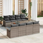 Conjunto de sofás de jardín 9 pcs Gris ratán sintético
