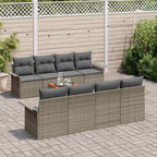 Conjunto de sofás de jardín 9 pcs Gris ratán sintético
