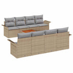 Conjunto de sofás de jardín 9 pcs Beige ratán sintético