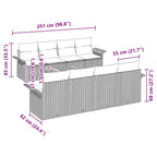 Conjunto de sofás de jardín 9 pcs Beige ratán sintético