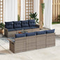 9-piece Garden Sofa Set Grey Poly Rattan