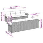 Conjunto de sofás de jardín 9 pcs Gris ratán sintético