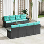 9-piece Garden Sofa Set Grey Poly Rattan