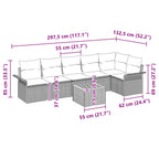 Conjunto de sofás de jardín 7 pcs Gris ratán sintético