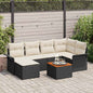 7-piece outdoor sofa set with synthetic rattan, beige