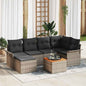 7-piece outdoor sofa set with synthetic rattan, beige