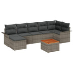 Conjunto de sofás de jardín 8 pcs Gris ratán sintético