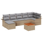 Conjunto de sofás de jardín 8 pcs Beige ratán sintético