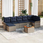 Conjunto de sofás de jardín 8 pcs Gris ratán sintético