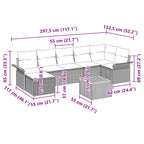 Conjunto de sofás de jardín 8 pcs Gris ratán sintético