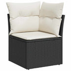 Conjunto de sofás de jardín 11 pcs Negro ratán sintético