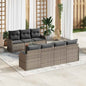 8-Piece Outdoor Sofa Set Beige Poly Rattan
