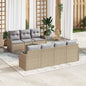 8-Piece Outdoor Sofa Set Beige Poly Rattan