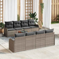 Conjunto de sofás de jardín 9 pcs Gris ratán sintético