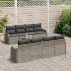 Conjunto de sofás de jardín 9 pcs Gris ratán sintético