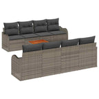 Conjunto de sofás de jardín 9 pcs Gris ratán sintético