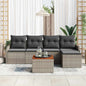 Conjunto de sofás de jardín 6 pcs Beige ratán sintético
