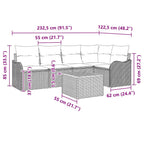 Conjunto de sofás de jardín 6 pcs Beige ratán sintético