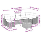 Conjunto de sofás de jardín 8 pcs Beige ratán sintético