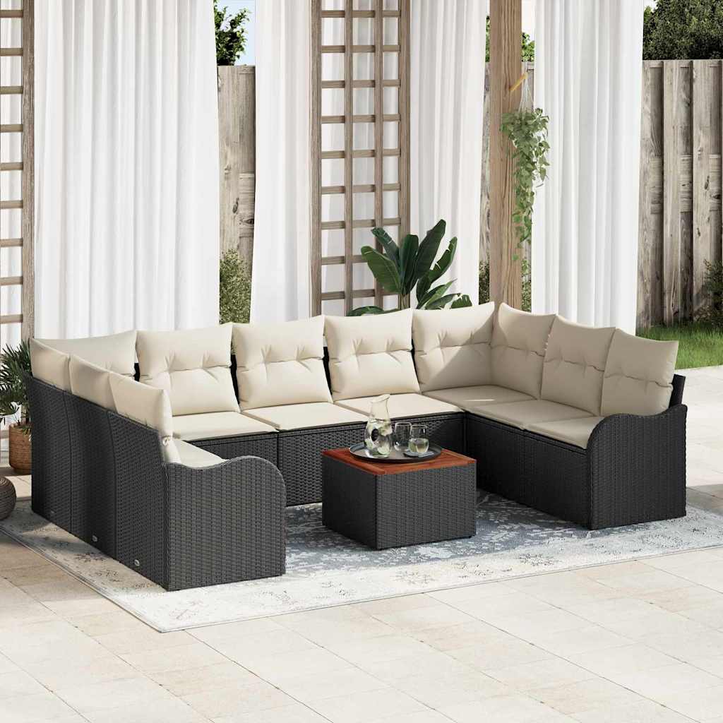 10-piece garden sofa set Synthetic rattan beige