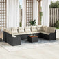 Conjunto de sofás de jardín 11 pcs Beige ratán sintético
