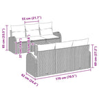Conjunto de sofás de jardín 7 pcs Gris ratán sintético