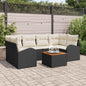Conjunto de sofás de jardín 7 pcs Beige ratán sintético