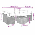 Conjunto de sofás de jardín 7 pcs Beige ratán sintético