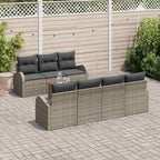 Conjunto de sofás de jardín 8 pcs Gris ratán sintético
