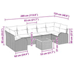 Conjunto de sofás de jardín 8 pcs Beige ratán sintético