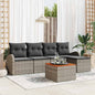 Conjunto de sofás de jardim 6 pcs Bege vime sintético