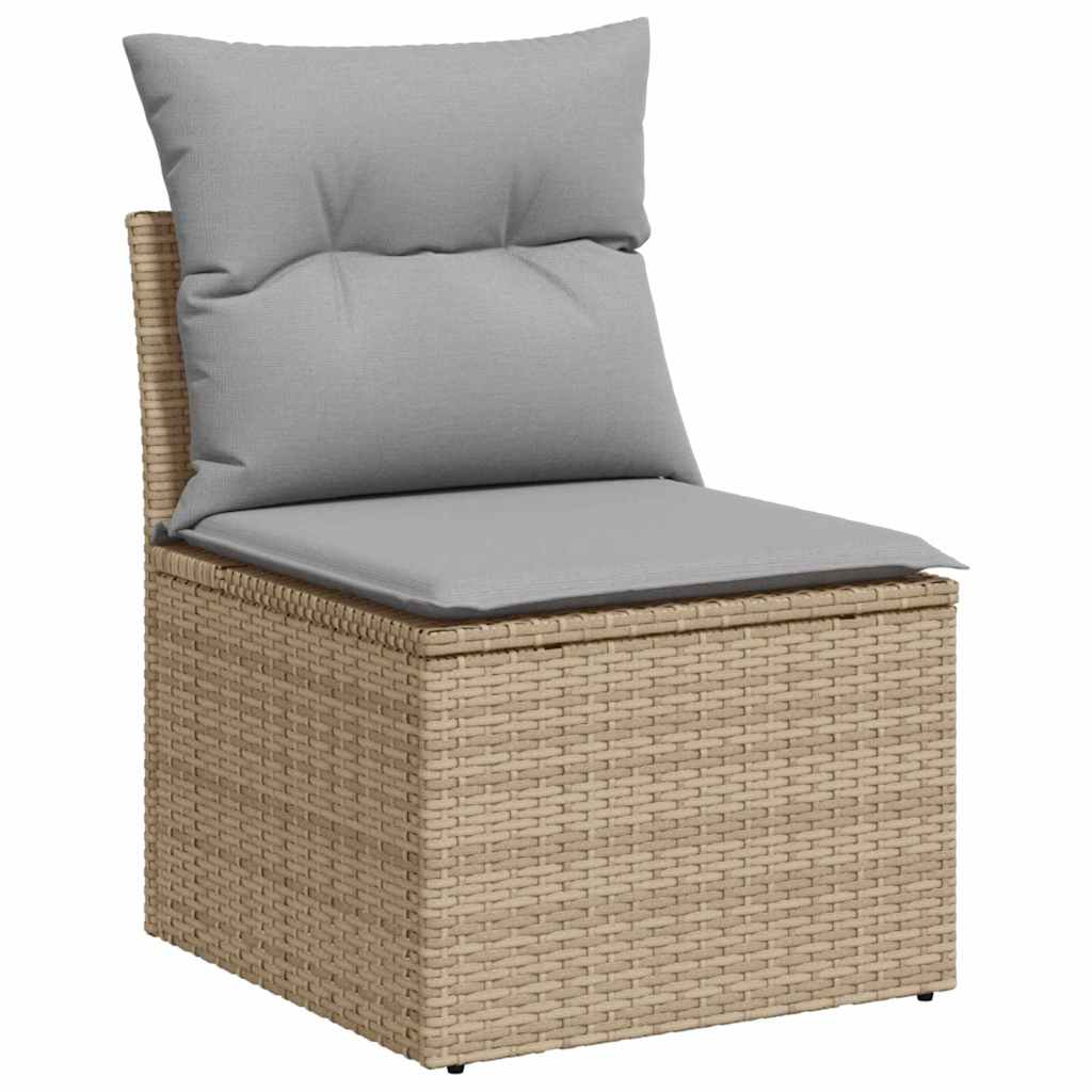 Conjunto de sofás de jardín 5 pcs Beige ratán sintético