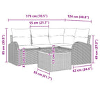 Conjunto de sofás de jardín 5 pcs Beige ratán sintético