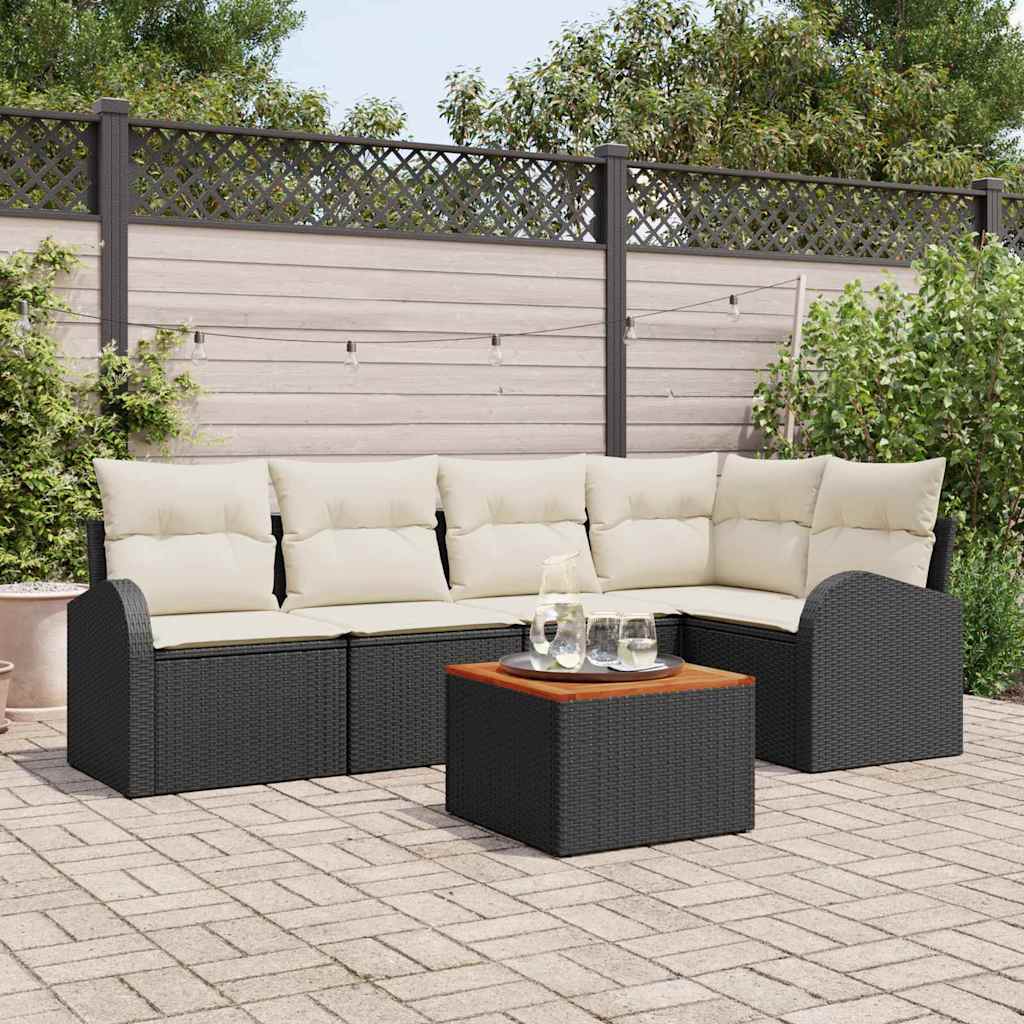 Conjunto de sofás de jardín 6 pcs Gris ratán sintético