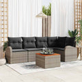 Conjunto de sofás de jardín 6 pcs Gris ratán sintético