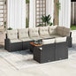 Conjunto de sofás de jardín 9 pcs Beige ratán sintético